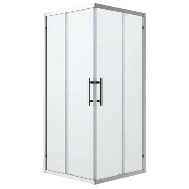 Louve Corner Slider Chrome Shower Screen