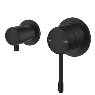 Mica Fluted Shower Mixer Diverter - Sideways - Black