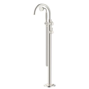 Mica Heritage Freestanding Bath Mixer with Hand Shower - Brushed Nickel