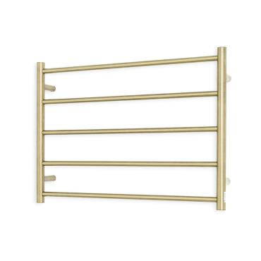 5 Bar Heated Towel Ladder - Round - 240 Volt - Light Gold