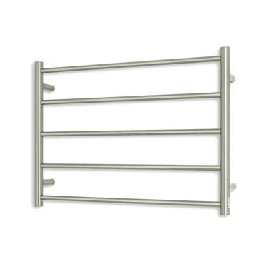 5 Bar Heated Towel Ladder - Round - 240 Volt - Cool Brushed Nickel