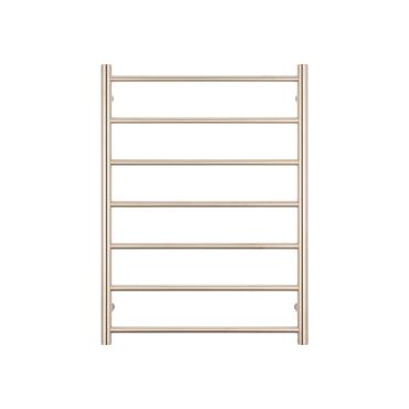 7 Bar Heated Towel Ladder - Round - 240 Volt - Warm Brushed Nickel