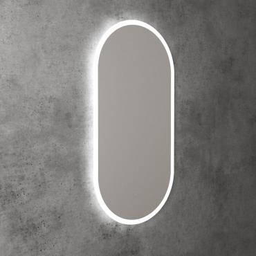 Beau Monde Pill Shape LED Mirror - Brushed Bronze