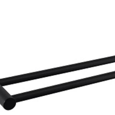 Cosmo Black Double Towel Rail - Black (Matt)