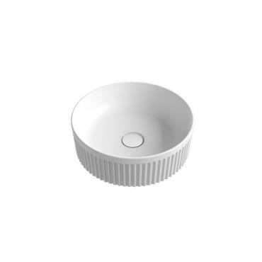 Lilac Fluted Round Basin - Matt White - White (Matt)