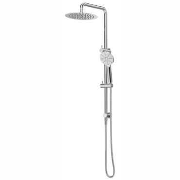 Mica Double Shower on Rail - Chrome