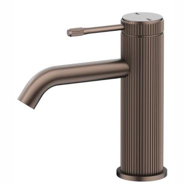 Mica Fluted Basin Mixer - Dusk Bronze