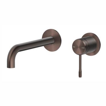 Mica Fluted Wall-Spout Combo - Dusk Bronze