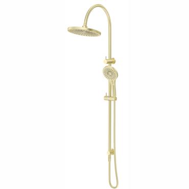 Mica Gooseneck Dual Shower Rail - French Gold