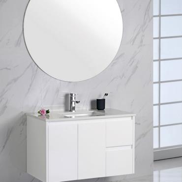 Orion Wall Hung Vanity w/ Ceramic Top - White (Gloss)