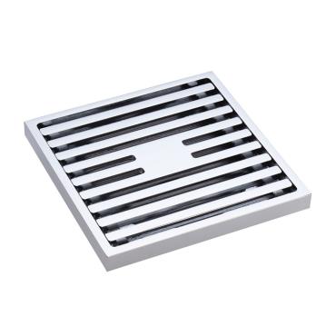 Slim Square Shower Grate - Chrome