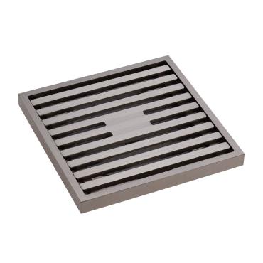Slim Square Shower Grate - Brushed Nickel