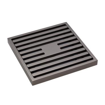 Slim Square Shower Grate - Gun Metal Grey