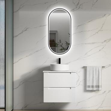 Verona Wall Hung Vanity w/ Ceramic Top - White (Matt)
