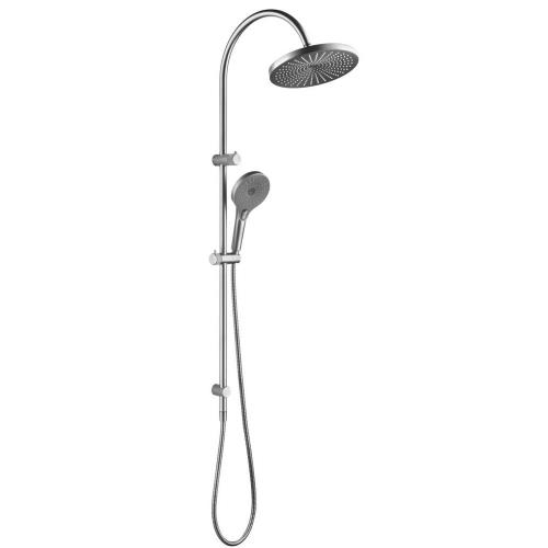 TAPWARE - Mica Fluted Gooseneck Dual Shower Rail - Brushed Nickel
