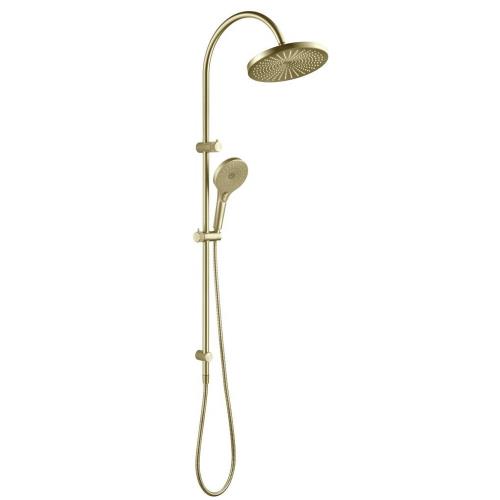 TAPWARE - Mica Fluted Gooseneck Dual Shower Rail - French Gold