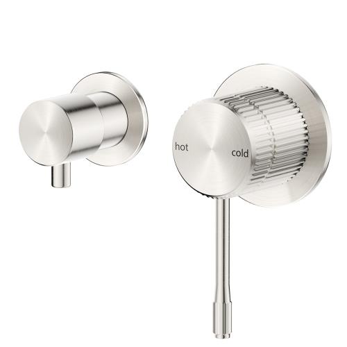TAPWARE - Mica Fluted Shower Mixer Diverter - Sideways - Brushed Nickel