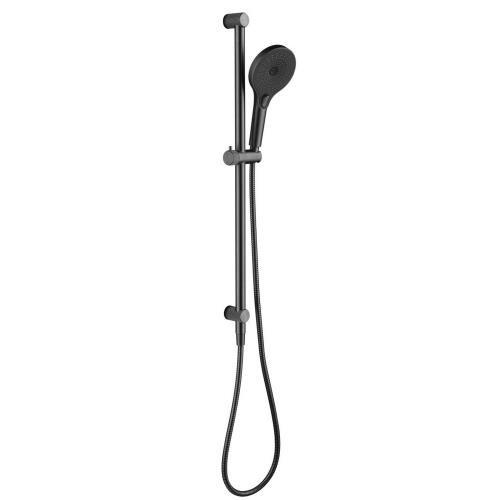 TAPWARE - Mica Fluted Shower Rail - Inbuilt Inlet - Gun Metal Grey