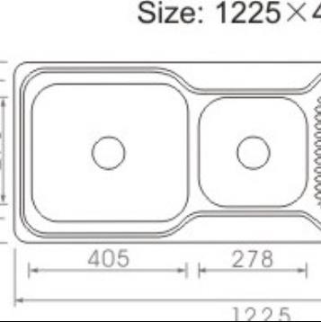 KITCHEN & LAUNDRY - 1225 1 and 3/4 Bowl Kitchen Sink - 
