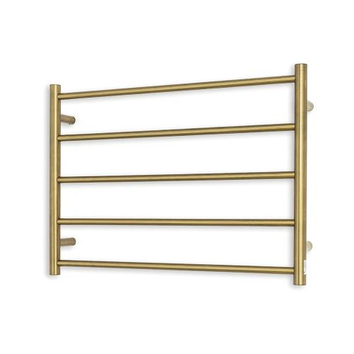 ACCESSORIES - 5 Bar Heated Towel Ladder - Round - 240 Volt - Brushed Gold