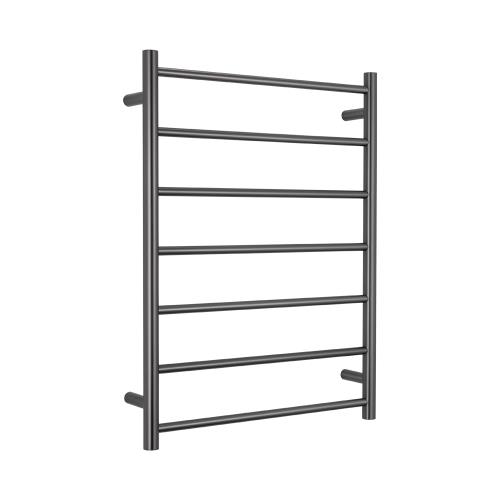 ACCESSORIES - 7 Bar Heated Towel Ladder - Round - 240 Volt - Gun Metal Grey