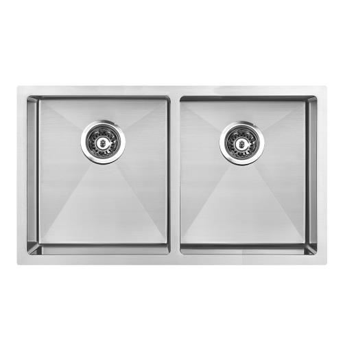 KITCHEN & LAUNDRY - Atlas Double Square Under Mount Sink - Stainless Steel