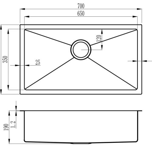 KITCHEN & LAUNDRY - Atlas Single Bowl Under Mount Sink - 