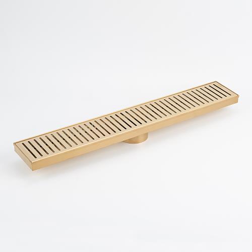  - Brushed Gold Shower Channel - Slotted Lid