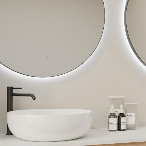 MIRRORS AND CABINETS - Circo LED Mirror - Black (Matt), Brushed Gold, Brushed Nickel, Gun Metal Grey, Wave