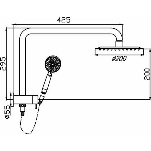 TAPWARE - Cosmo Double Shower on Bracket - 