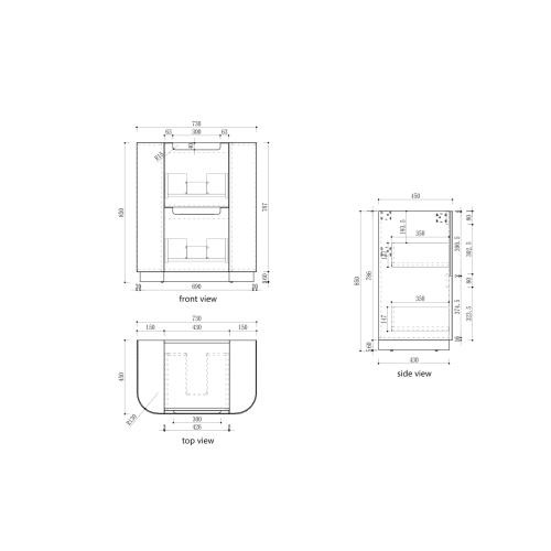 VANITIES - Curva Floor Vanity - 750mm