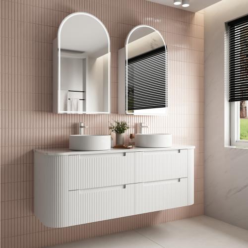 VANITIES - Curva Wall Hung Vanity - 1500mm(Double Bowl)