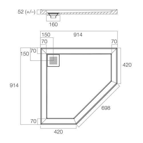 SHOWERS - ECO Shower Bases - Corner - 