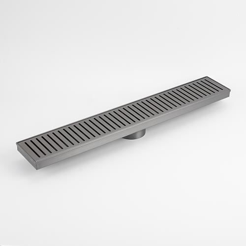 SHOWERS - Gun Metal Grey Shower Channel - Slotted Lid