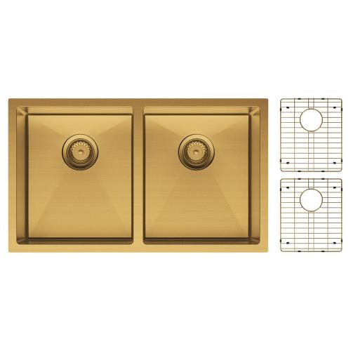 KITCHEN & LAUNDRY - Hana Rugged Brass Double Bowl Sink - Sink Only