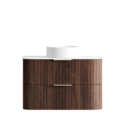 VANITIES - Havana Wall Hung Vanity - Sable Walnut, 900mm