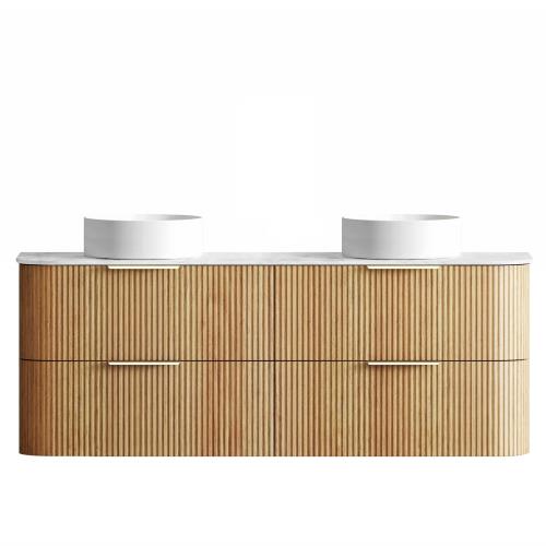 VANITIES - Havana Wall Hung Vanity - Woodland Oak, 1500mm(Double Bowl), 1500mm(Single Bowl)