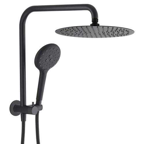 TAPWARE - Ideal Round Black Double Shower on Bracket - 