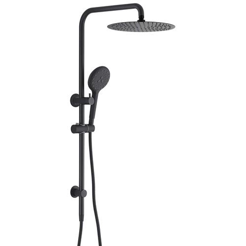 TAPWARE - Ideal Round Black Double Shower on Rail - 