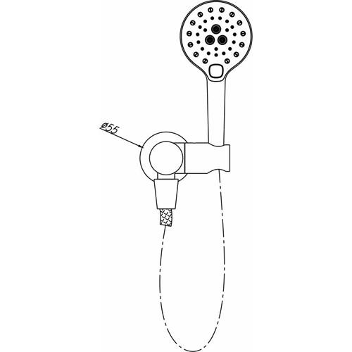 TAPWARE - Ideal Round Shower on Bracket - 