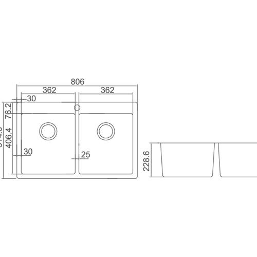 KITCHEN & LAUNDRY - Impact Double Bowl Sink - 