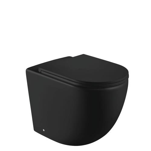 TOILETS - Koko Floor Pan Geberit In Wall Cistern Package - Black (Matt)