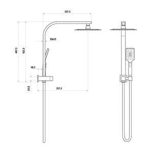 TAPWARE - Liberty Double Shower on Bracket - Black - 