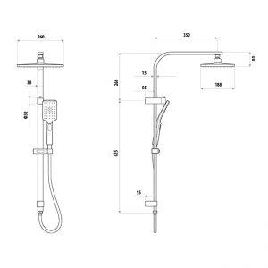 TAPWARE - Liberty Twin Shower on Rail - 