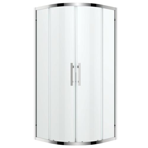 SHOWERS - Louve Curved Slider Chrome Shower Screen - 