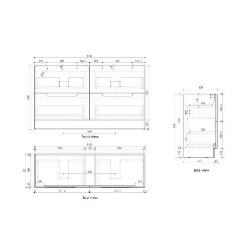 VANITIES - Lovina Floor Vanity - 1500mm(Double Bowl), 1500mm(Single Bowl)