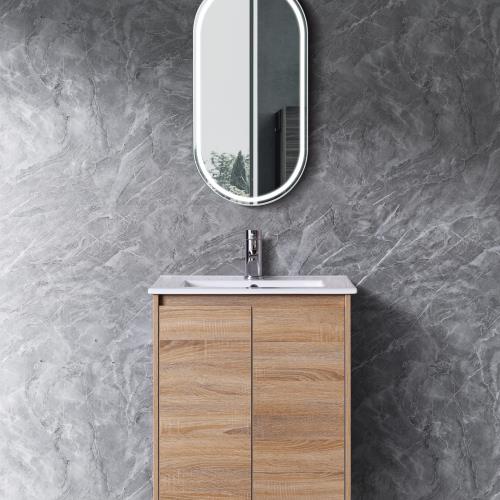 VANITIES - Rio Slimline Floor Vanity - Natural Oak, 600mm