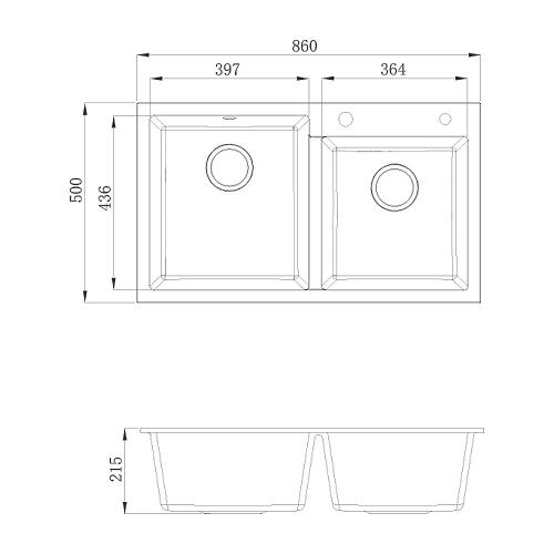 KITCHEN & LAUNDRY - Sierra Composite Double Bowl Sink - 