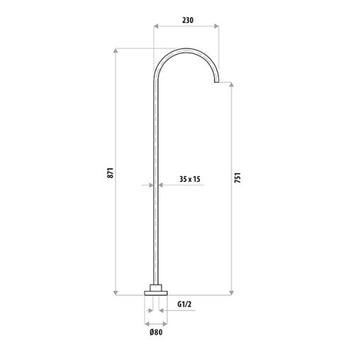 TAPWARE - Square Free Standing Bath Filler - 