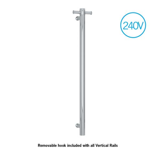 ACCESSORIES - Thermorail VSH900H Round 240Volt Vertical Single Heated Towel Rail - 